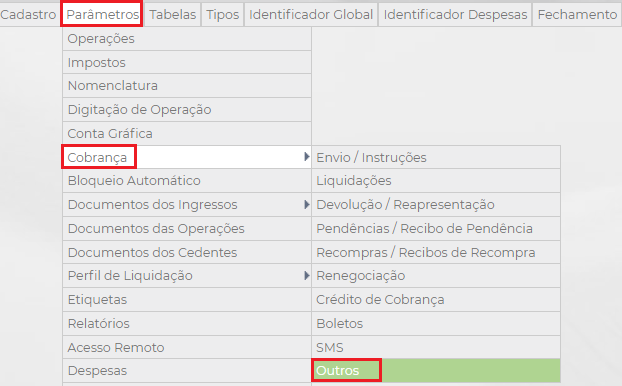 Figura 1 - Caminho para configuração