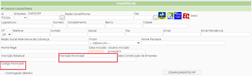 Figura 4 – Cadastro do Cedente