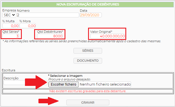 Figura 6 – Nova Escrituração de Debêntures