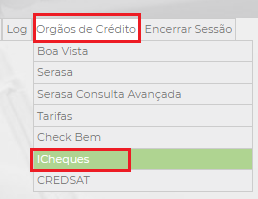 Figura 1 - Caminho configuração iCheque