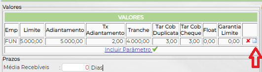 Figura 6 - Opção para editar e excluir as informações