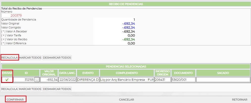 Figura 4 – Pendência de Crédito