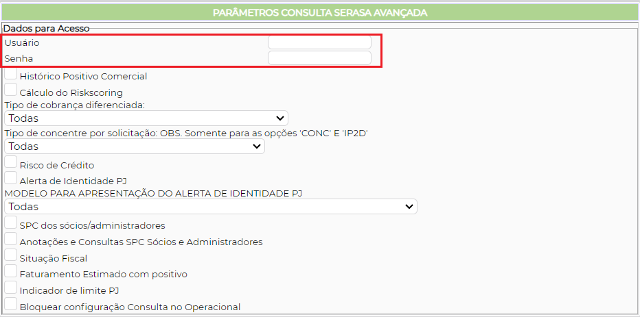 Figura 3 – Config. Consulta.