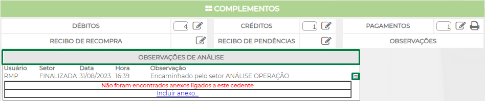 Figura 11 - Inclusão de Anexos nas observações