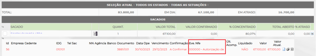 Figura 10 - Informação do Retorno