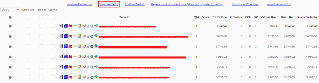 Figura 4 – Enviar operação para análise