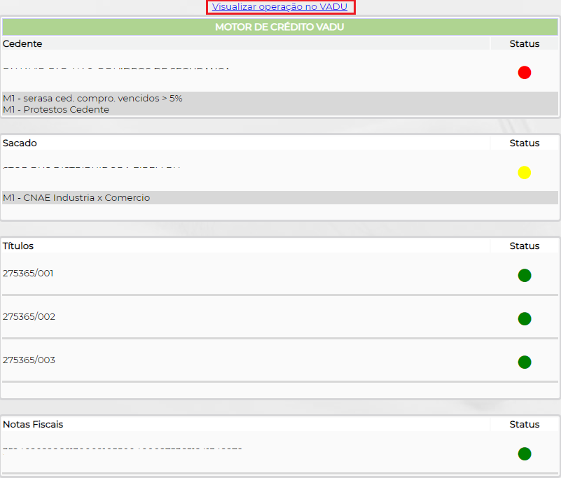 Figura 8 – Visualizar operação no Portal Vadu