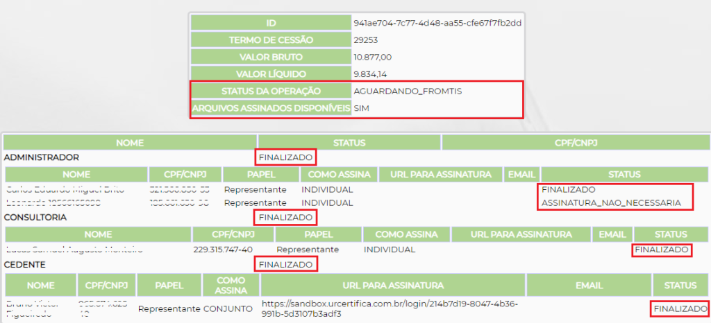 Figura 10 – Operação Assinada