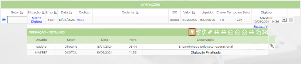 Figura 2 – Monitor Resumido de operações