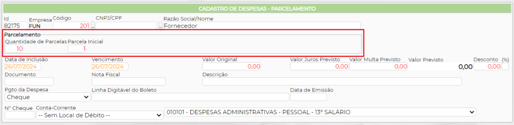 Figura 4 - Parcelamento