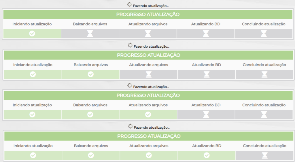 Figura 7 – Acompanhamento da atualização