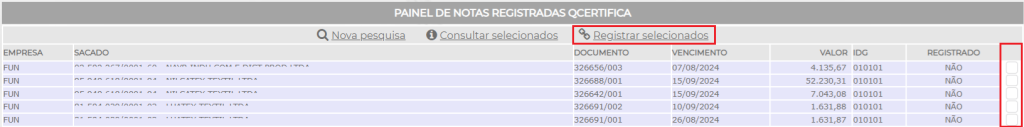 Figura 10 – Registro da nota