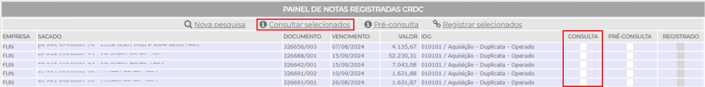 Figura 11 – Consulta de Nota já registrada