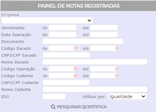 Figura 7 – Filtros de pesquisa