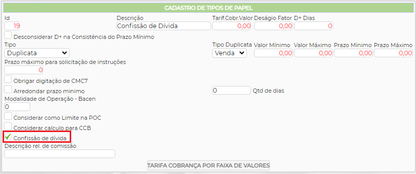 Figura 1 – Configuração do tipo de papel