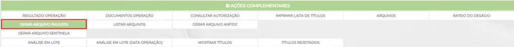 Figura 2 – Geração de arquivo Paulista