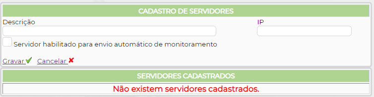 Figura 2 – Cadastro de servidor