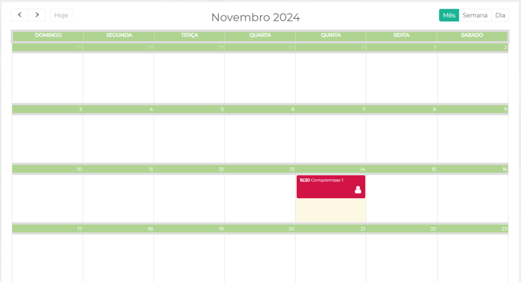 Figura 12 – Visualização compromisso mês