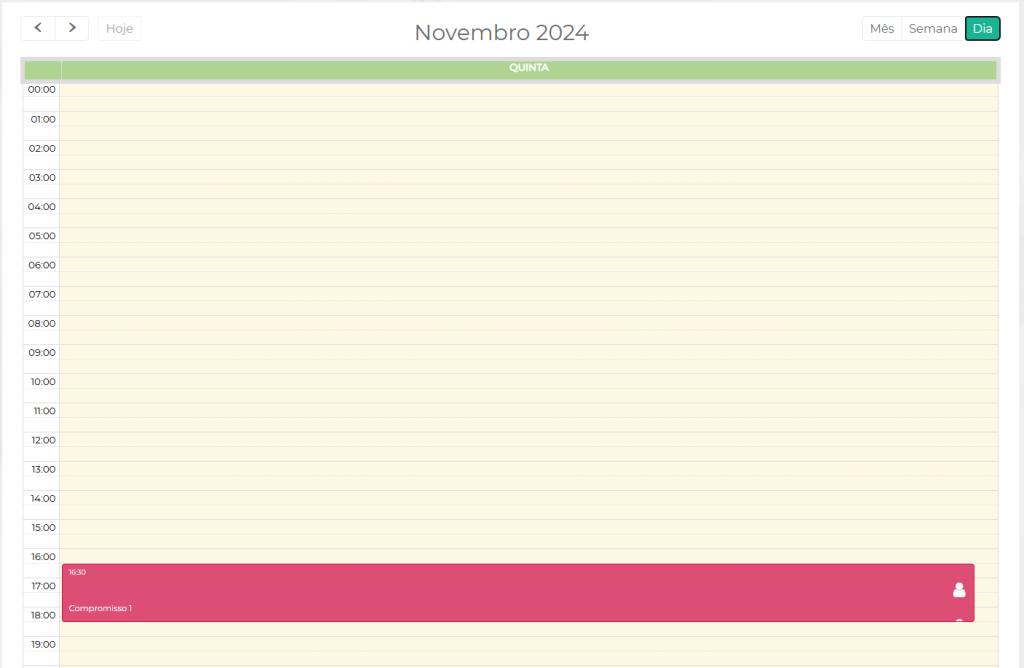 Figura 14 – Visualização compromisso dia
