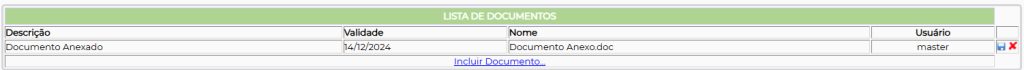 Figura 4 – Lista de documentos cadastrados