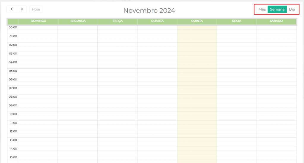 Figura 6 – Agenda visualização semana