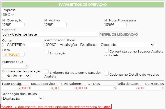 Figura 8 – Documento vencido