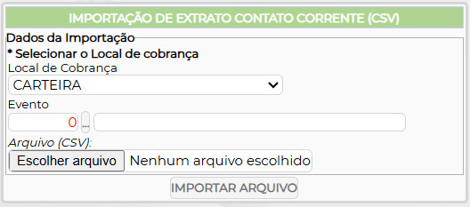 Figura 2 – Importação arquivo .csv