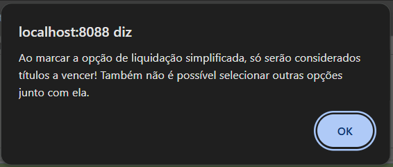 Figura 3 – Mensagem ao marcar opção