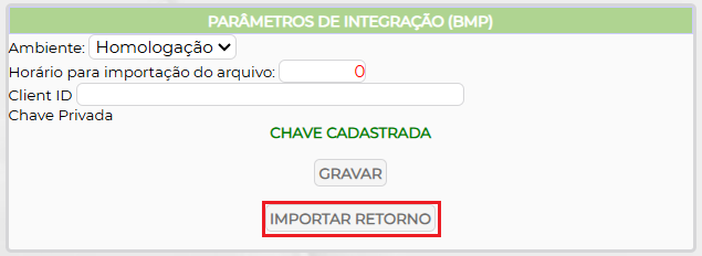 Figura 3 – Solicitação de retorno manual