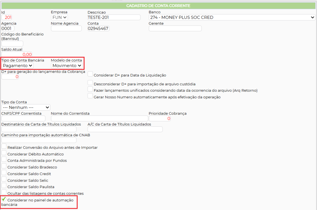 Figura 4 – Opção para ativar painel de automação e configurações
