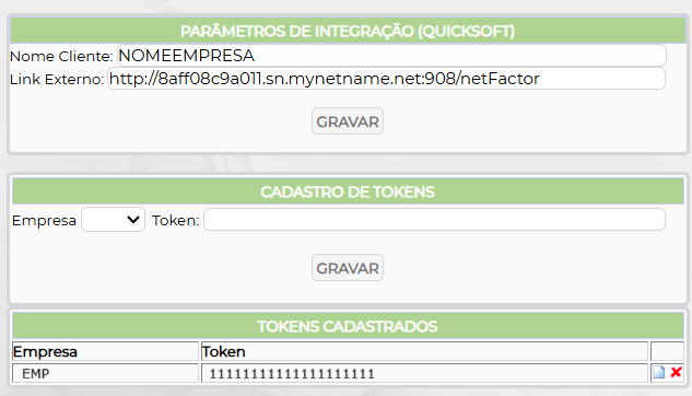 Figura 3 – Parametrização de link externo