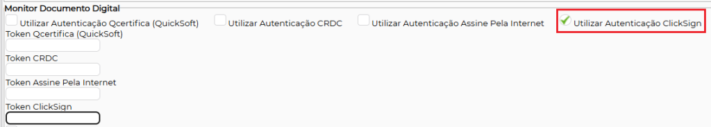 Figura 6 – Configuração para envio no Monitor de Operação