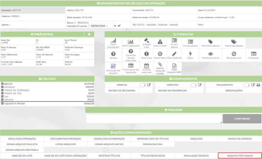 Figura 1 – Demonstrativo da operação