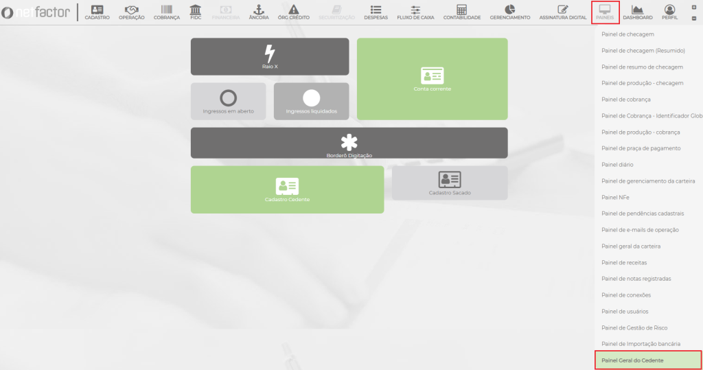 Figura 1 – Caminho para o painel