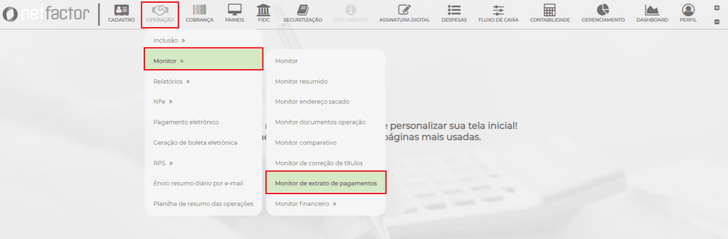 Figura 2 – Caminho para o acessar o monitor