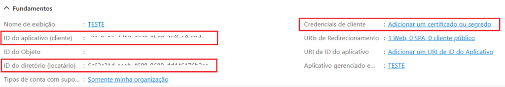 Figura 2 – Credenciais do SSO