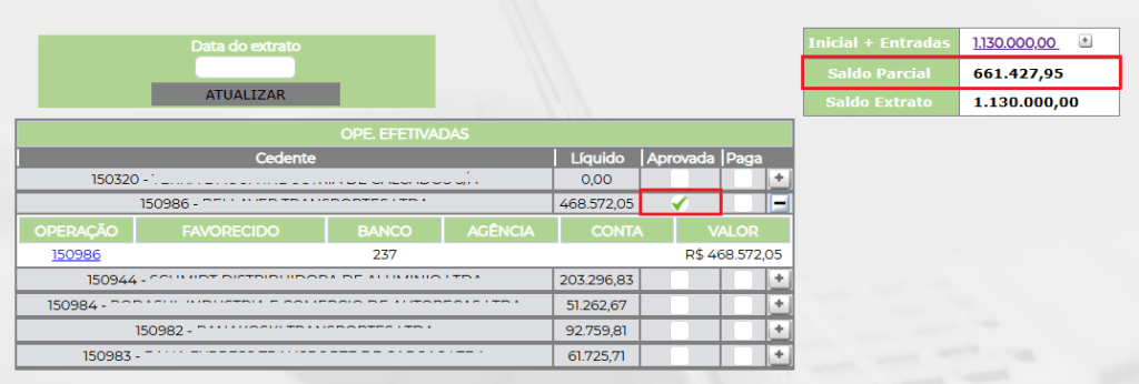 Figura 7 – Marcar como aprovada